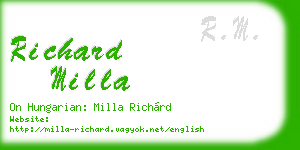 richard milla business card